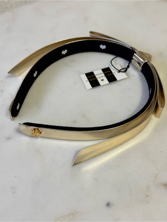 Lele Sadoughi Metallic Gold Slim Headband with Knot Accent NWT main image 4